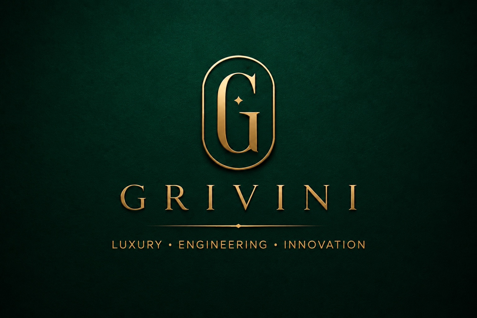 Grivini gold logo on emerald green